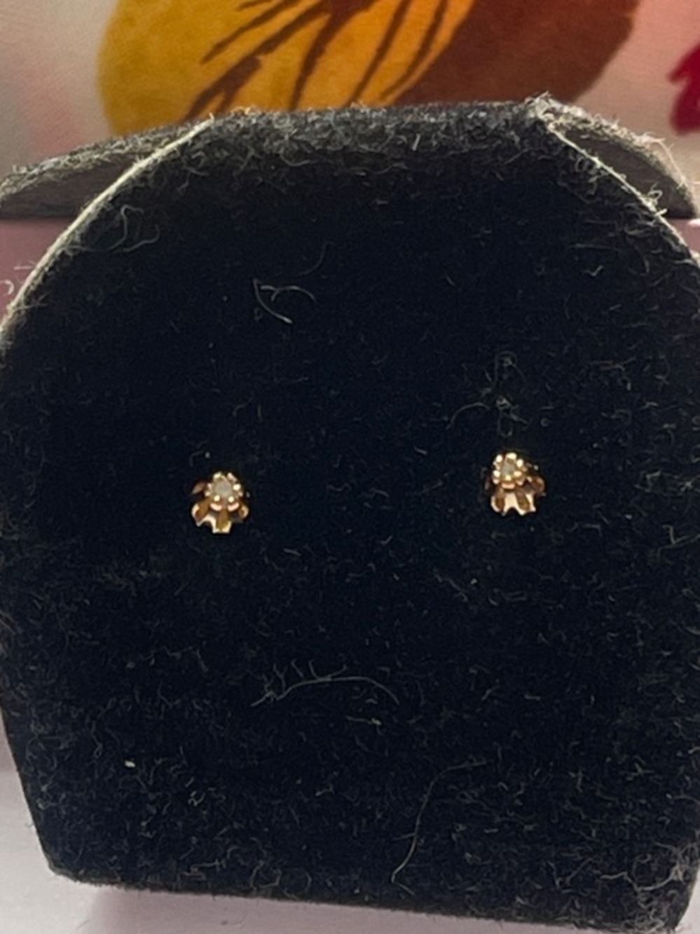 14K Diamond Baby Earrings vintage